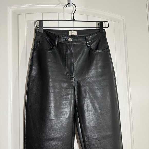 Aritzia Wilfred | Vegan Faux Leather Pants Straight‎ Leg | Women's 2 - Picture 2 of 13